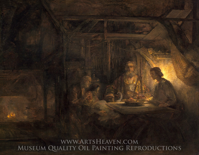 820x638 Reproduction Painting Rembrandt Van Rijn Baucis And Philemon, Hand - Baucis And Philemon Painting