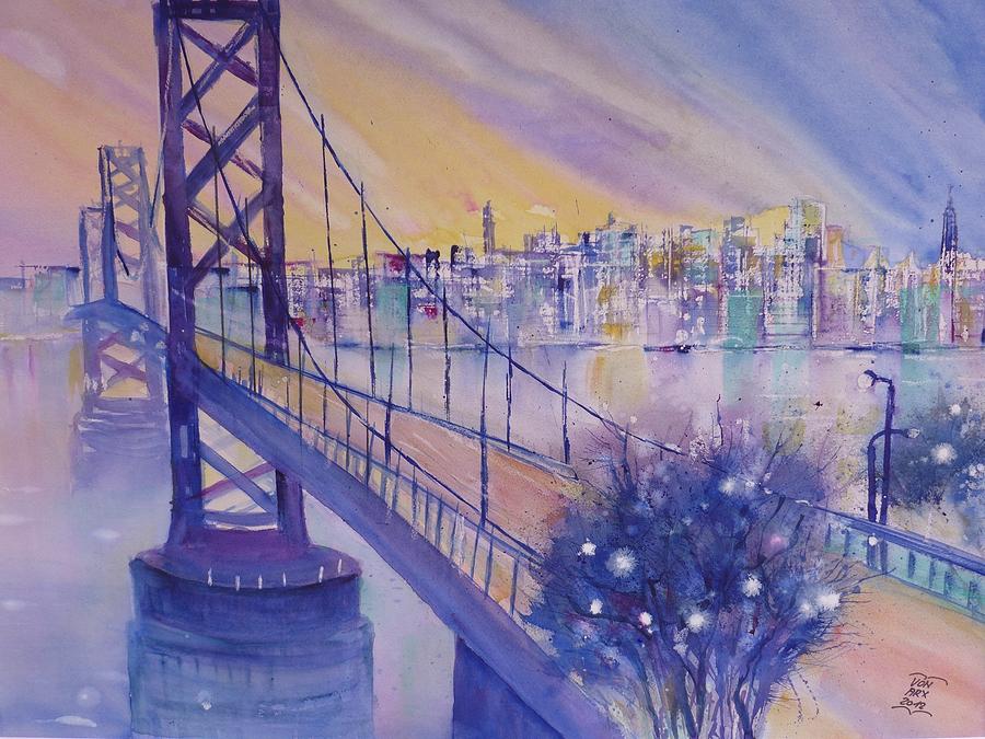 900x675 Bay Bridge San Francisco Painting By Sabina Von Arx - Bay Bridge Painting