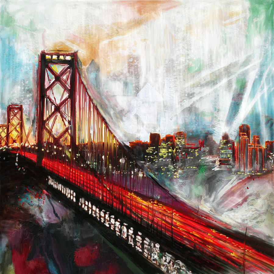 899x900 Oakland Bay Bridge 223 1 Painting By Mawra Tahreem - Bay Bridge Painting