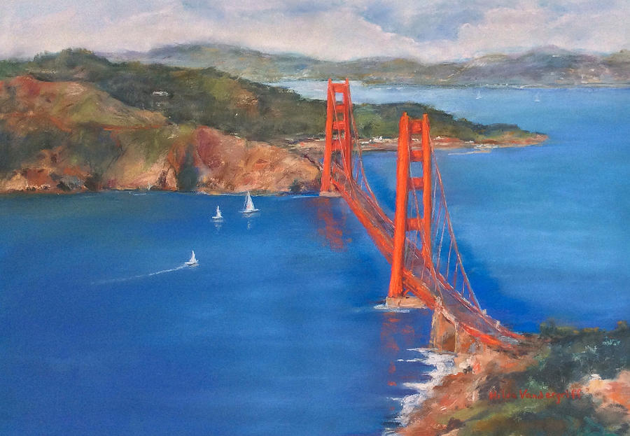 900x623 San Francisco Bay Bridge Painting By Hilda Vandergriff - Bay Bridge Painting