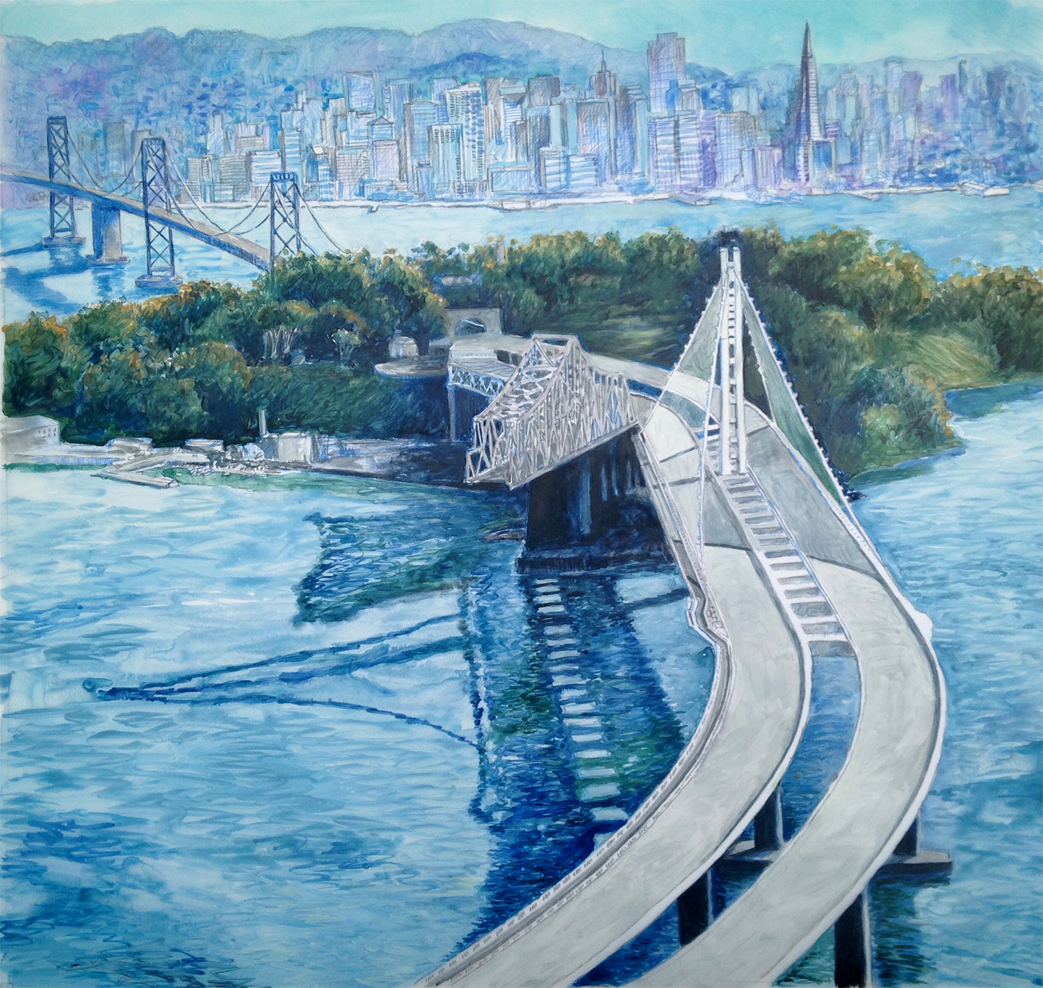 Картина под мостом