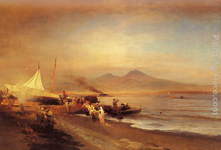 720x489 Oswald Achenbach The Bay Of Naples Painting Anysize 50% Off - Bay Of Naples Painting