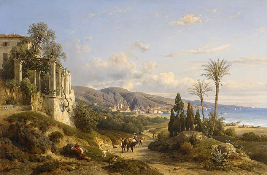 900x590 The Bay Of Naples Painting By Motionage Designs - Bay Of Naples Painting