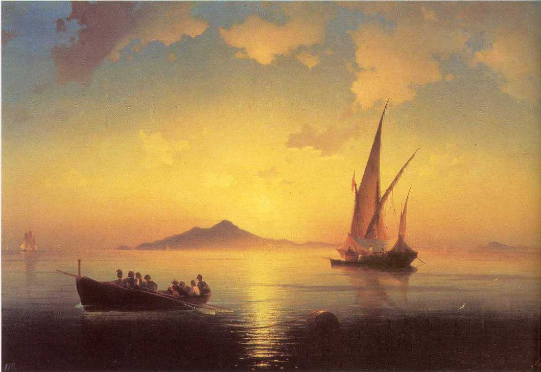 1059x728 The Bay Of Naples Painting Ivan Aivazovsky Oil Paintings - Bay Of Naples Painting