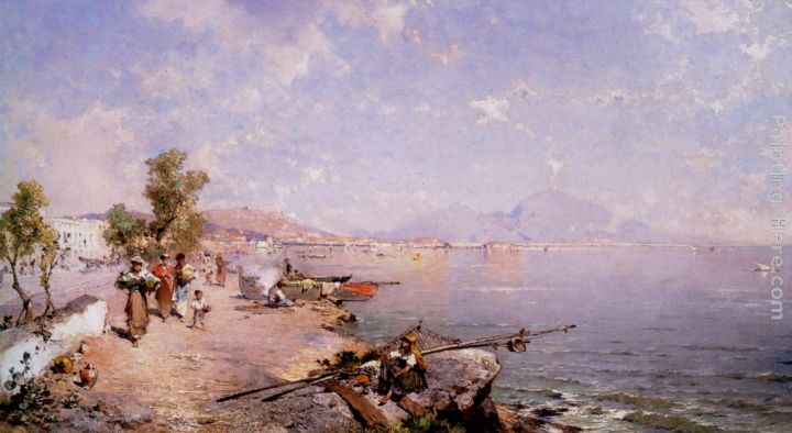 720x394 Franz Richard Unterberger The Bay Of Naples Painting Anysize 50 - Bay Of Naples Painting