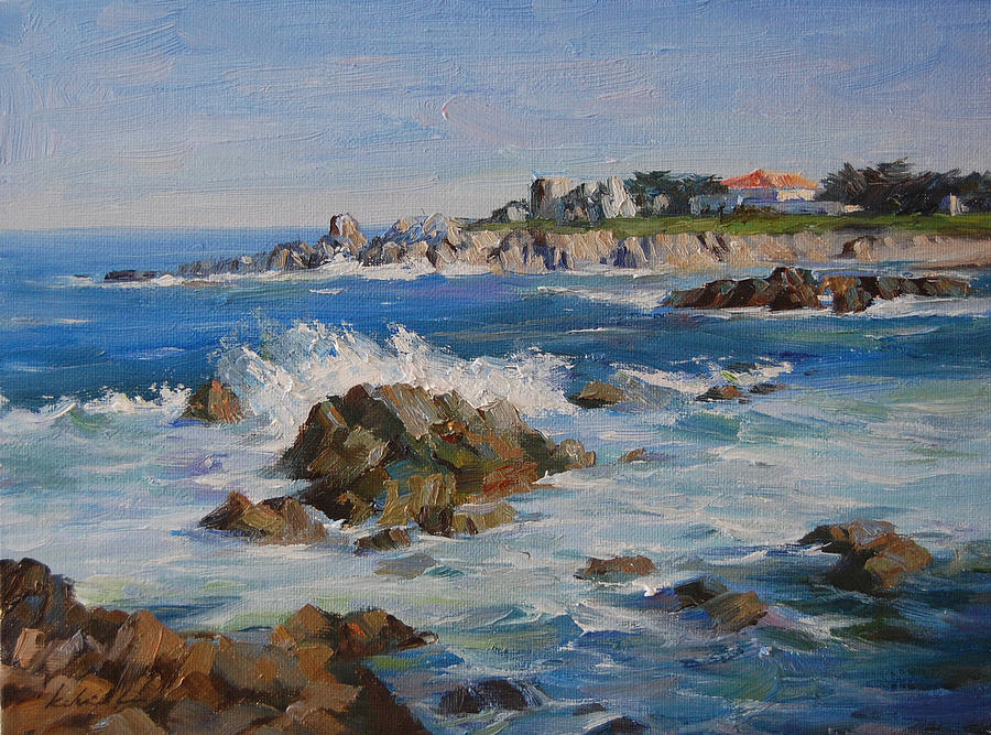 900x667 Monterey Bay Painting By Kelvin Lei - Bay Painting