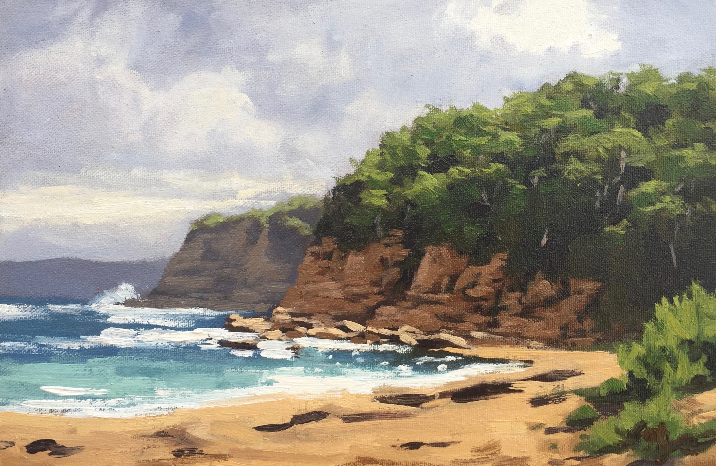2871x1869 Painting A Seascape Outdoors - Bay Painting