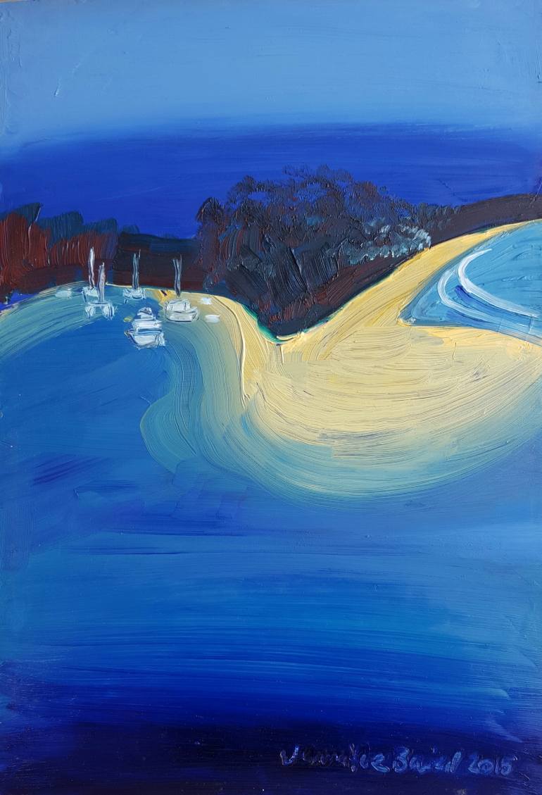 770x1129 Saatchi Art Huskisson, Jervis Bay. Painting By Jennifer Baird - Bay Painting