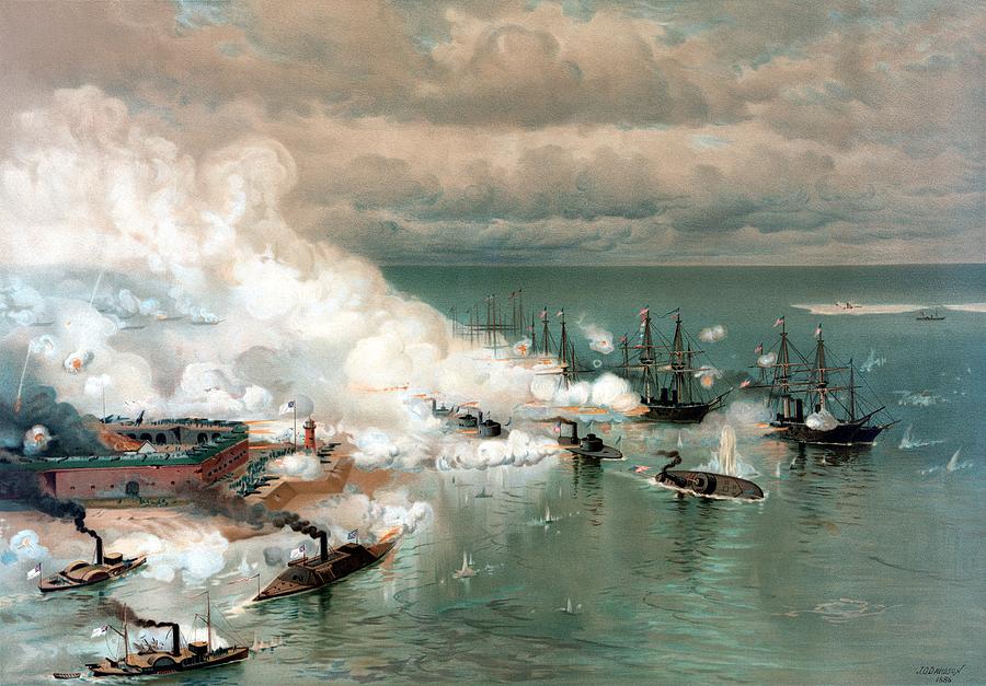 900x627 The Battle Of Mobile Bay Painting By War Is Hell Store - Bay Painting