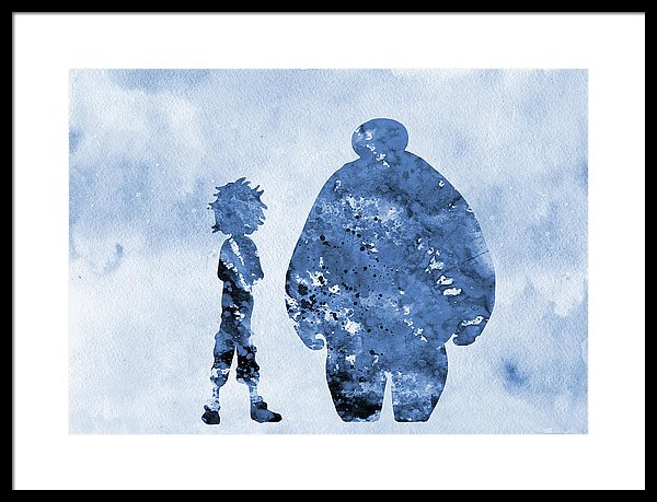 600x459 Hiro And Baymax Blue Framed Print By Erzebet S - Baymax Painting