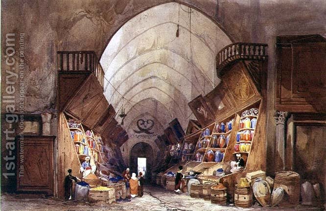 666x431 In The Bazaar - Bazaar Painting