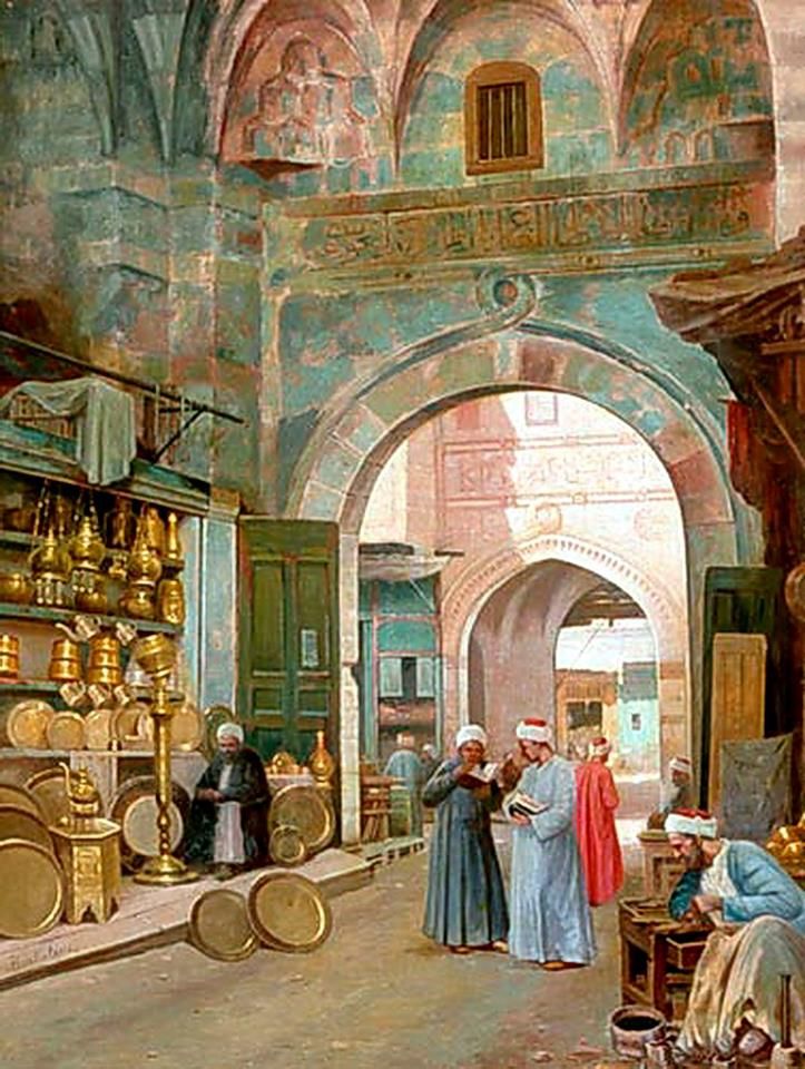 723x960 Oriental Bazaar Scene - Bazaar Painting