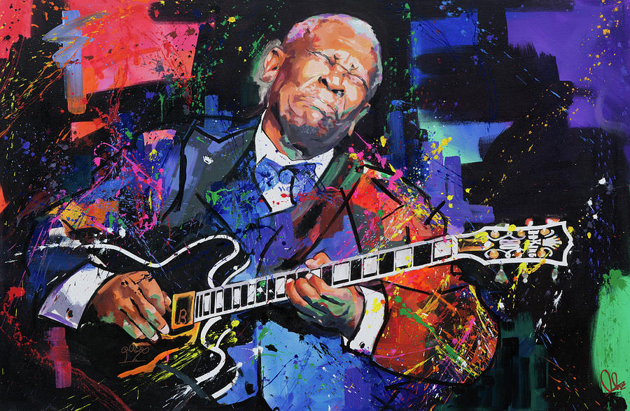 900x588 Bb King Painting By Richard Day - Bb King Painting