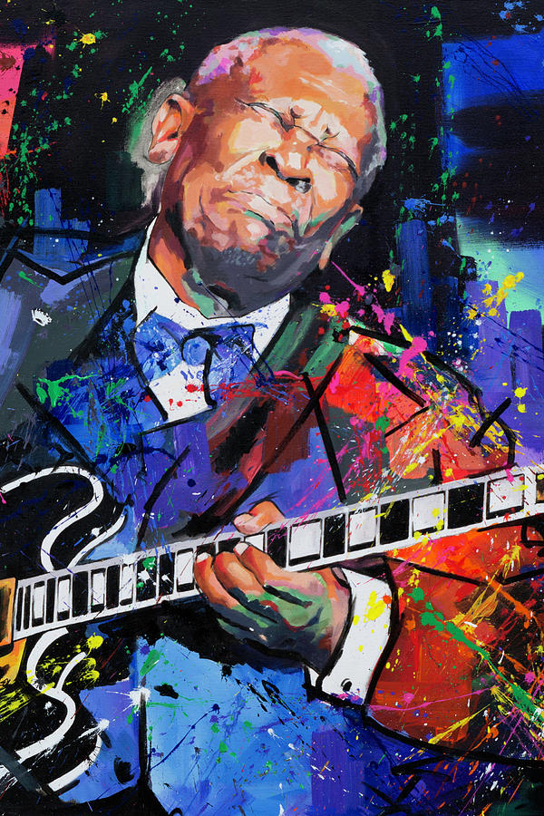 600x900 Bb King Portrait Painting By Richard Day - Bb King Painting