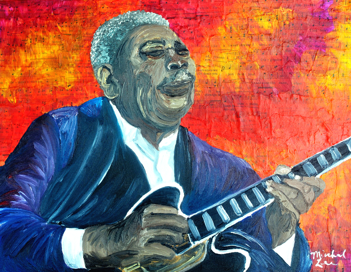 1200x930 Figurative Oil Paintings Bb King By Michael Lee - Bb King Painting