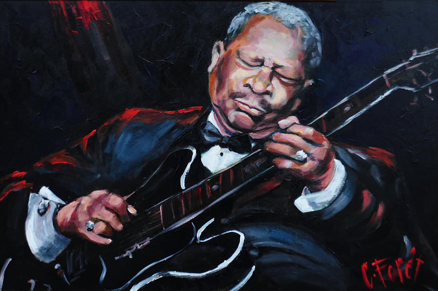 900x599 Lovin Lucille B B King Painting By Carole Foret - Bb King Painting
