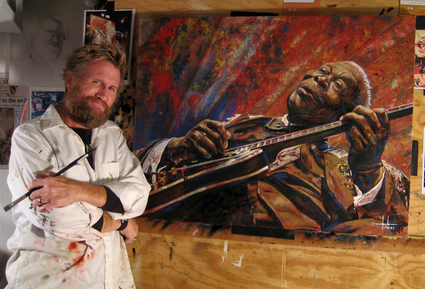 864x587 Tom Nollb.b. King Blues Painting Photos By Tom Noll. Giclee Prints - Bb King Painting