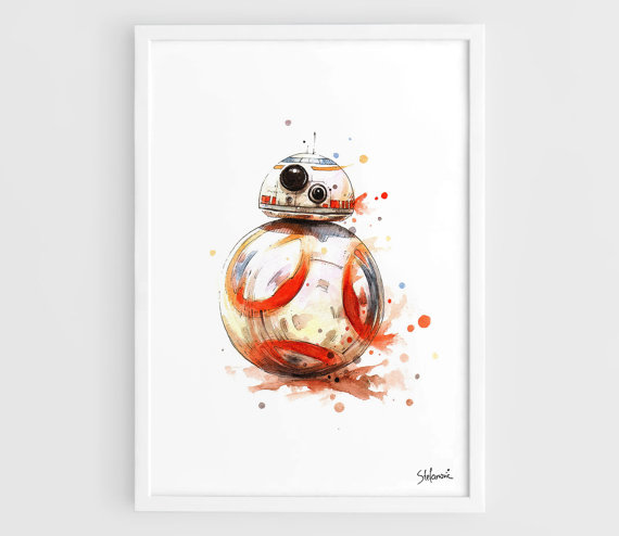 570x494 Bb8 Star Wars Movie Poster Bb8 Art Poster Star Wars Art - Bb8 Painting