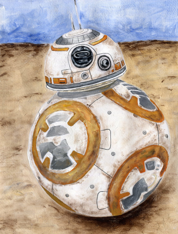 570x748 Bb8 The Force Awakens Star Wars By Bethgauntlett - Bb8 Painting