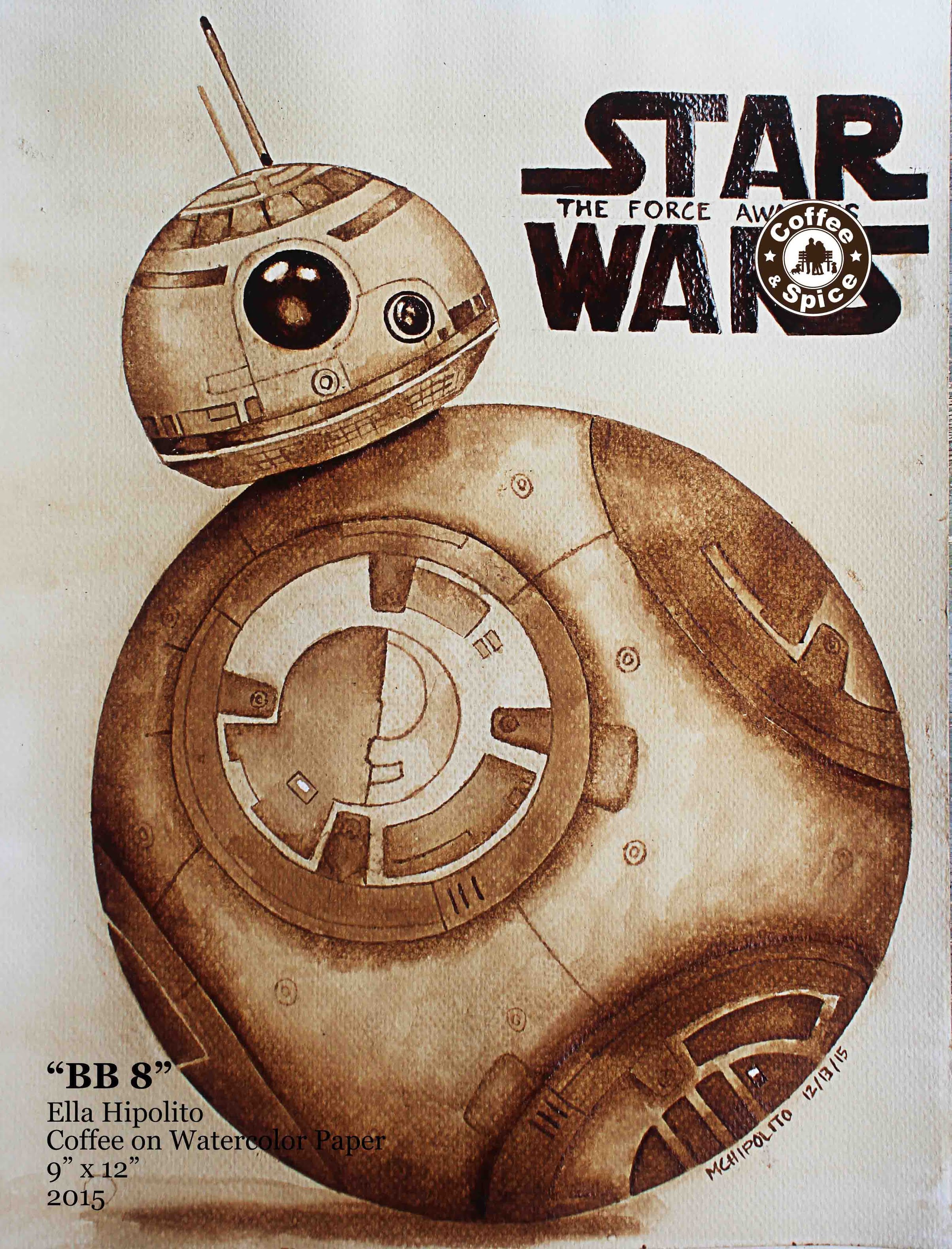 2408x3160 Coffee Painting How To Paint Bb8 Of Starwars The Force Awakens By - Bb8 Painting