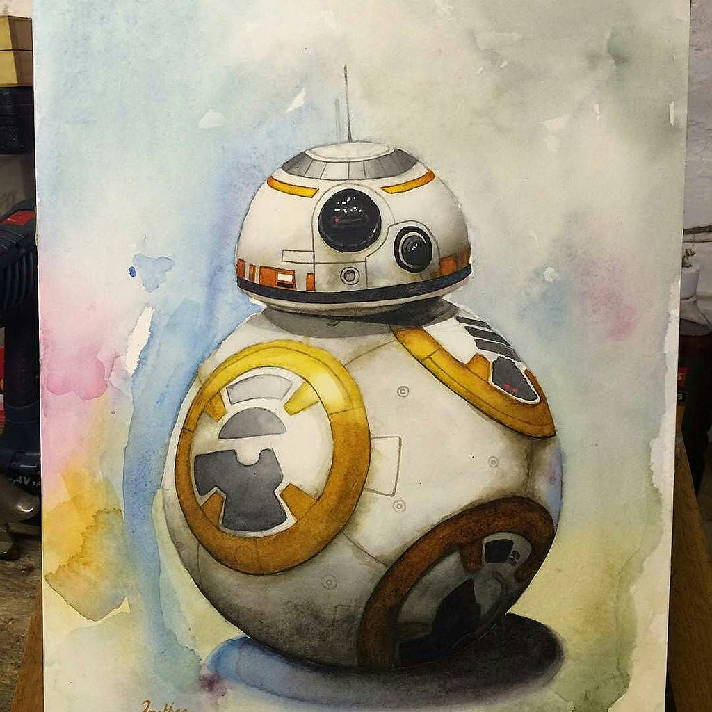 1024x1024 Repost From @jknightart Had Fun Painting This Bb 8 It - Bb8 Painting