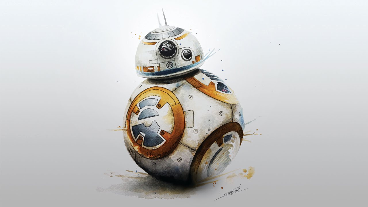 1280x720 Bb 8 (Star Wars The Force Awakens) Watercolour Painting - Bb8 Painting