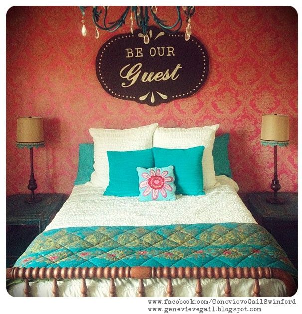 606x630 Hand Painted Wood Guest Room Sign. Be Our Guest, By Genevieve - Be Our Guest Painting