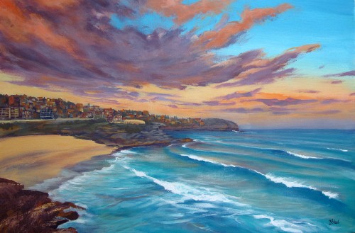 500x329 Painting And Mixed Media Daily Painting Tamarama Beach, Sydney - Beach Acrylic Painting