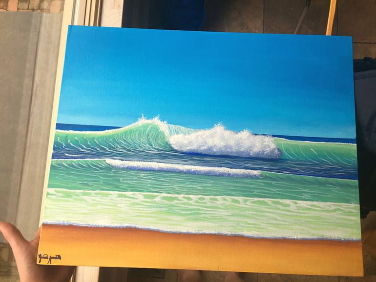 770x578 Saatchi Art Beachwave Acrylic Painting Painting By Liam Smith - Beach Acrylic Painting