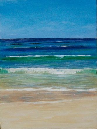 333x440 How To Paint A Sea Scape Lazy Wave Centerpieces - Beach Acrylic Painting