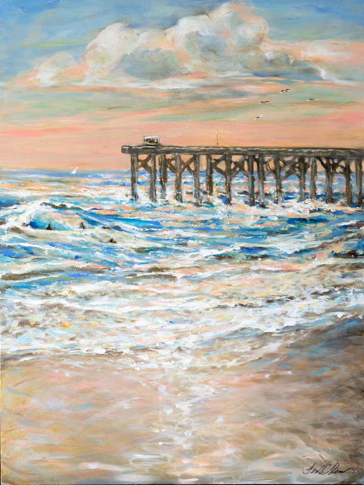 713x950 Surfing - Beach Acrylic Painting