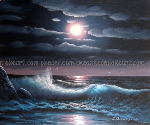 Beach At Night Painting