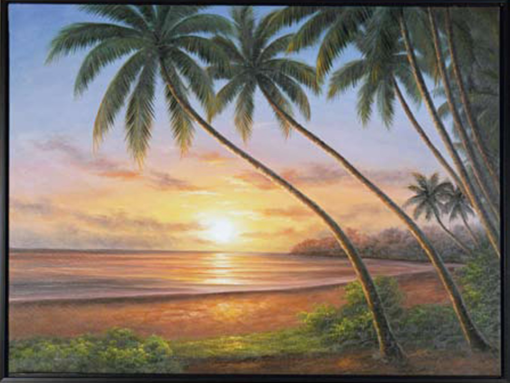 1020x765 Painting - Beach At Sunset Painting
