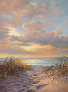 222x300 Sunset Beach Paintings Fine Art America - Beach At Sunset Painting