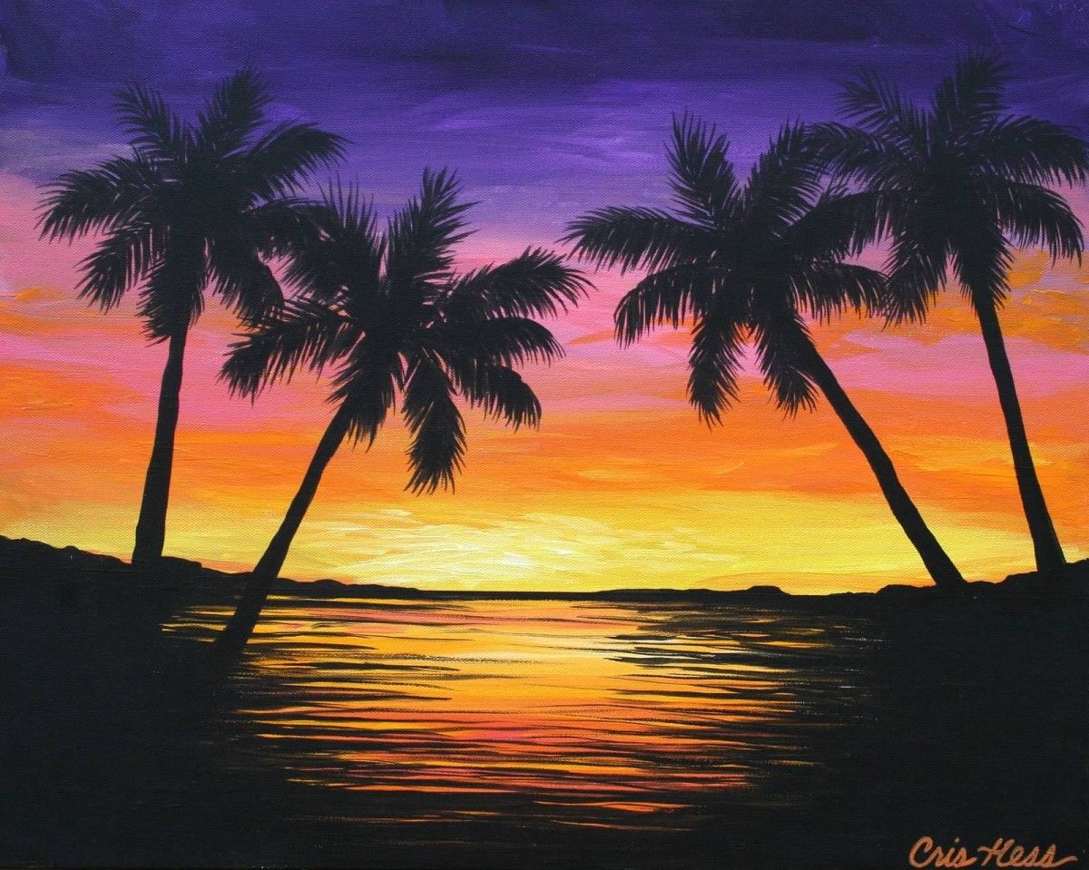 1200x959 Sunset Acrylic Painting Easy.jpg Painting - Beach At Sunset Painting