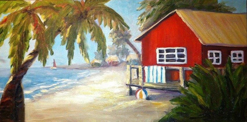 851x423 Beach Ball Resort Painting By Wendy Shelley Studios - Beach Ball Painting