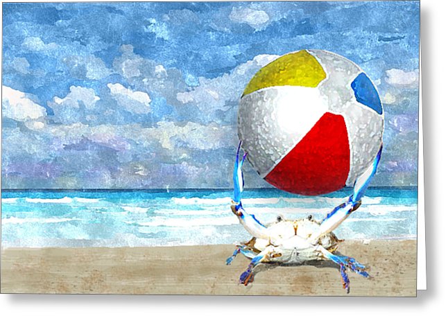 646x469 Blue Crab With Beach Ball Photograph By Kim Hawkins Eastern Sierra - Beach Ball Painting