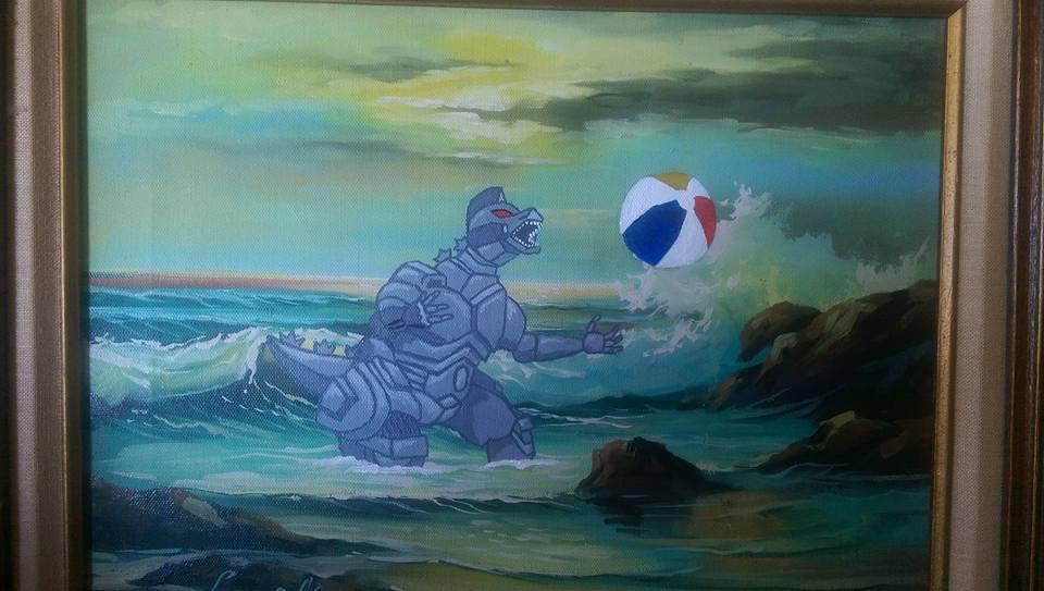 960x543 Mechagodzilla Vs. The Beach Ball Painting Create Whimsy - Beach Ball Painting