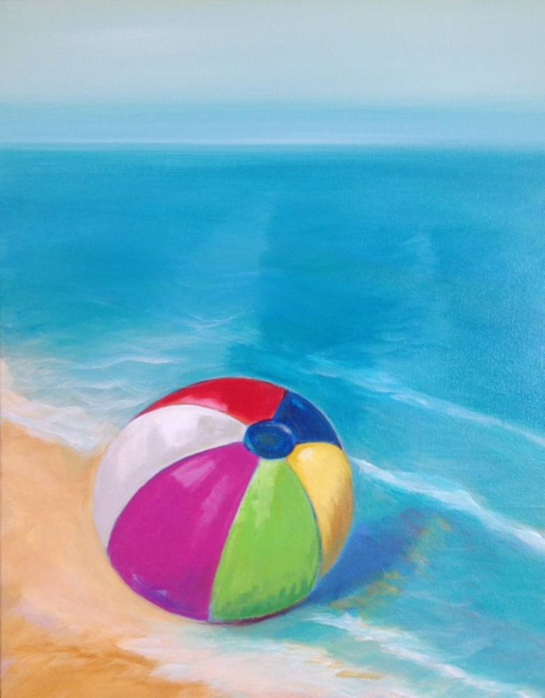 770x986 Saatchi Art Beach Ball Painting By Kristine Gottsch - Beach Ball Painting