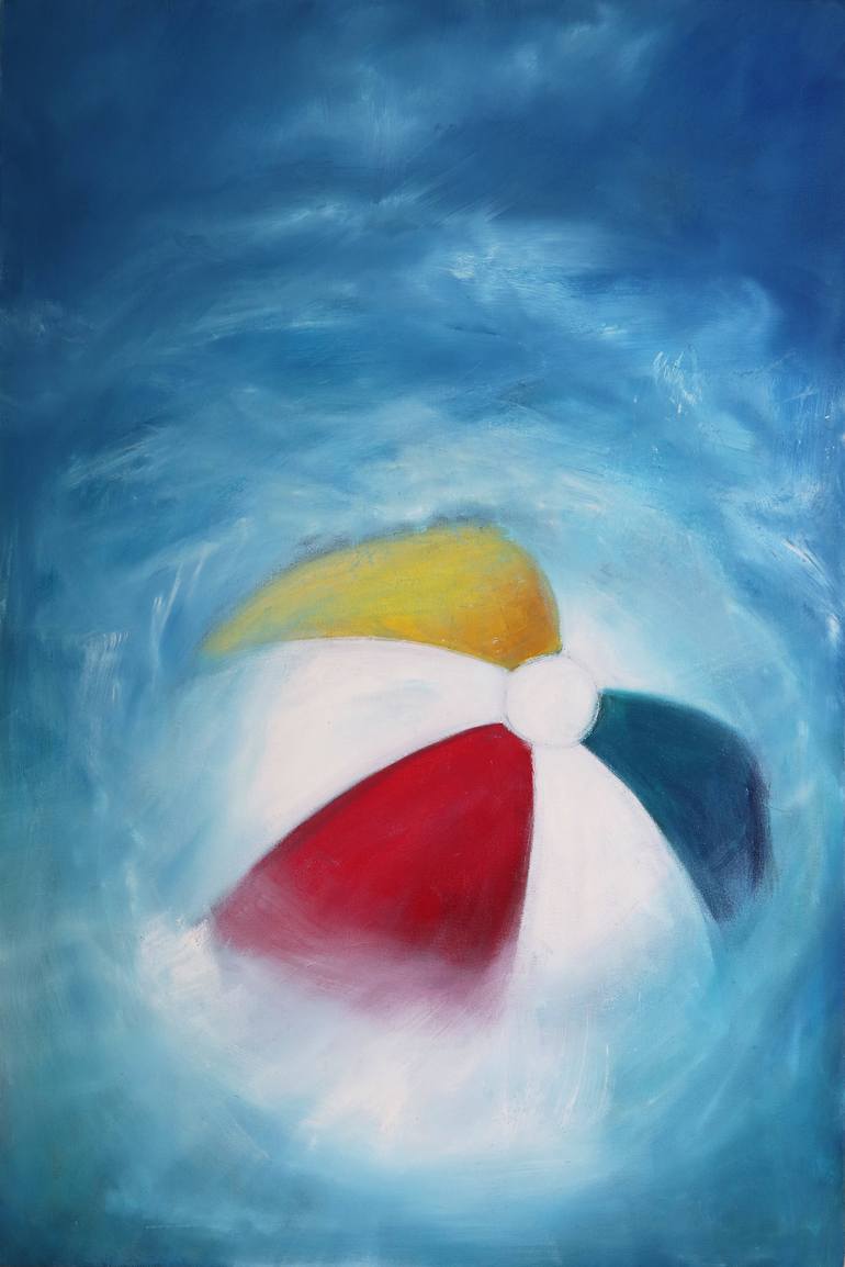 770x1154 Saatchi Art The Astronaut's Beach Ball (Or Aqua Boogie One - Beach Ball Painting