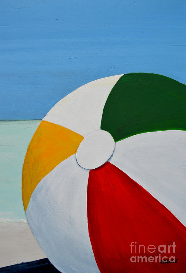 614x900 Beach Ball Painting By Jan Prewett - Beach Ball Painting