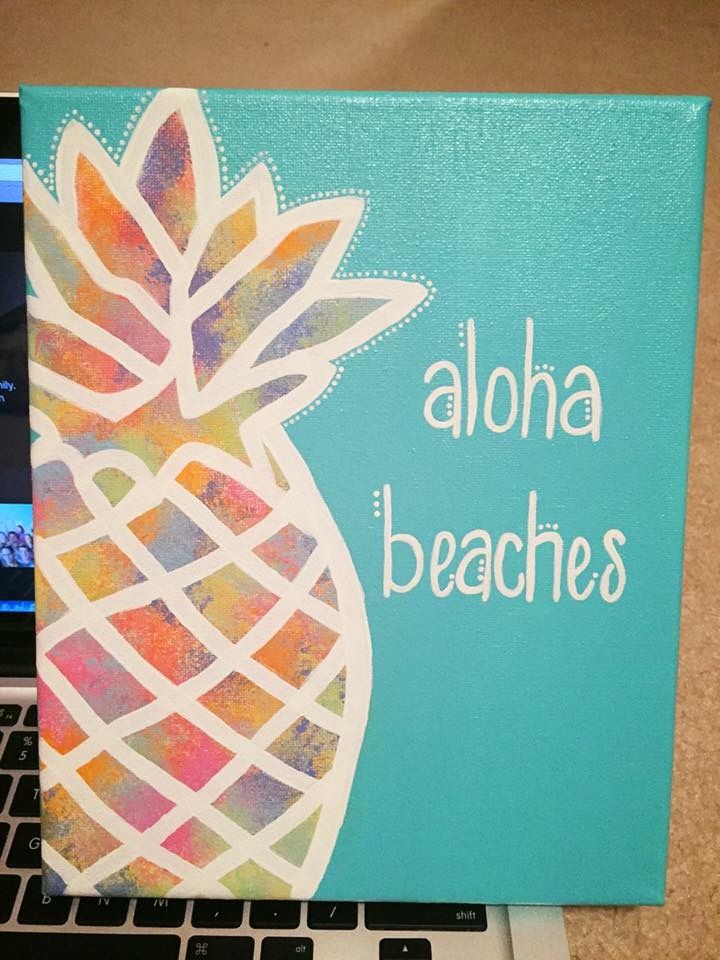 720x960 Aloha Beaches Pineapple Canvas Hawaiian Quotes Canvas Paint - Beach Canvas Painting