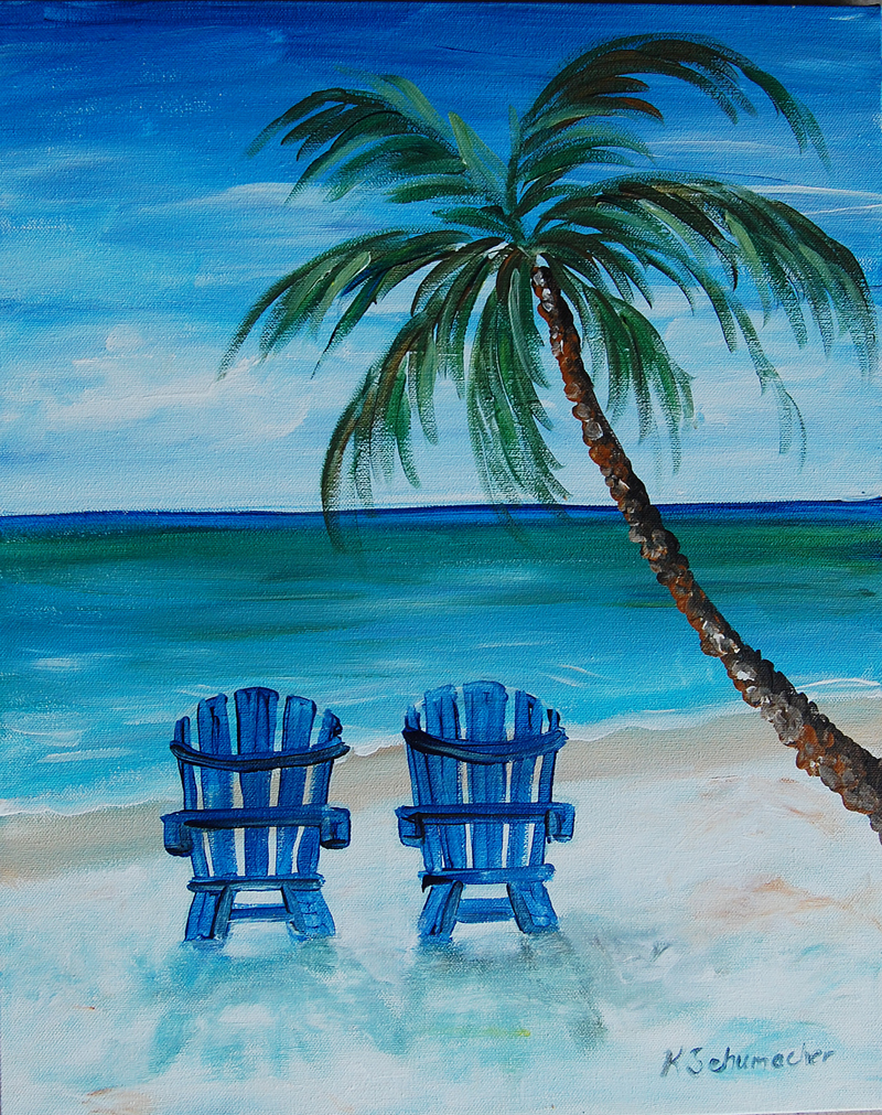 Beach Chair Painting at PaintingValley.com | Explore collection of ...