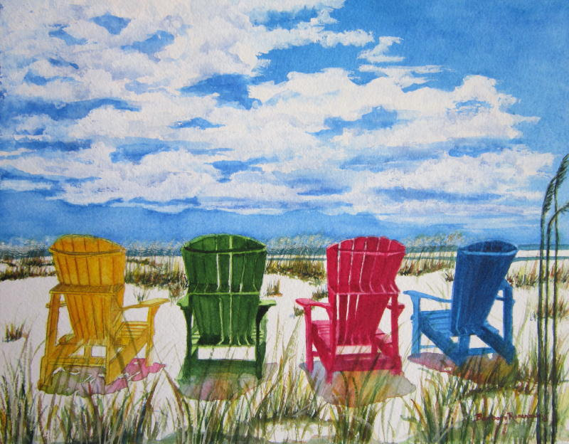 800x624 Best Of Adirondack Chairs On Beach With Beach Chair Print Beach - Beach Chair Painting