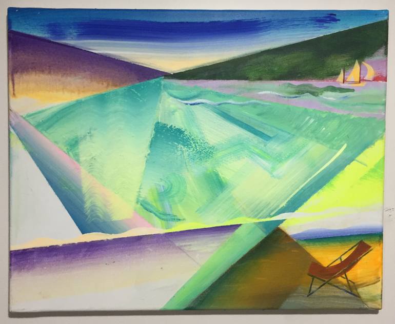 770x632 Saatchi Art Beach Chair Painting By Andrew Ossorguine - Beach Chair Painting