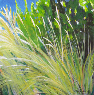 400x403 Daily Painters Abstract Gallery Beach Grass - Beach Grass Painting