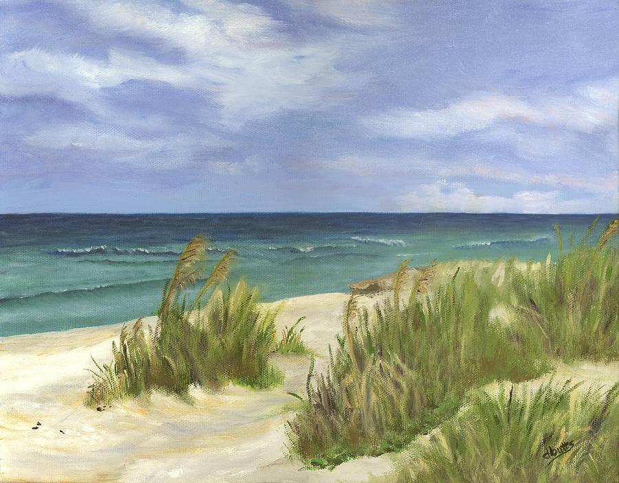 900x703 Dune Grasses Painting By Deborah Butts - Beach Grass Painting