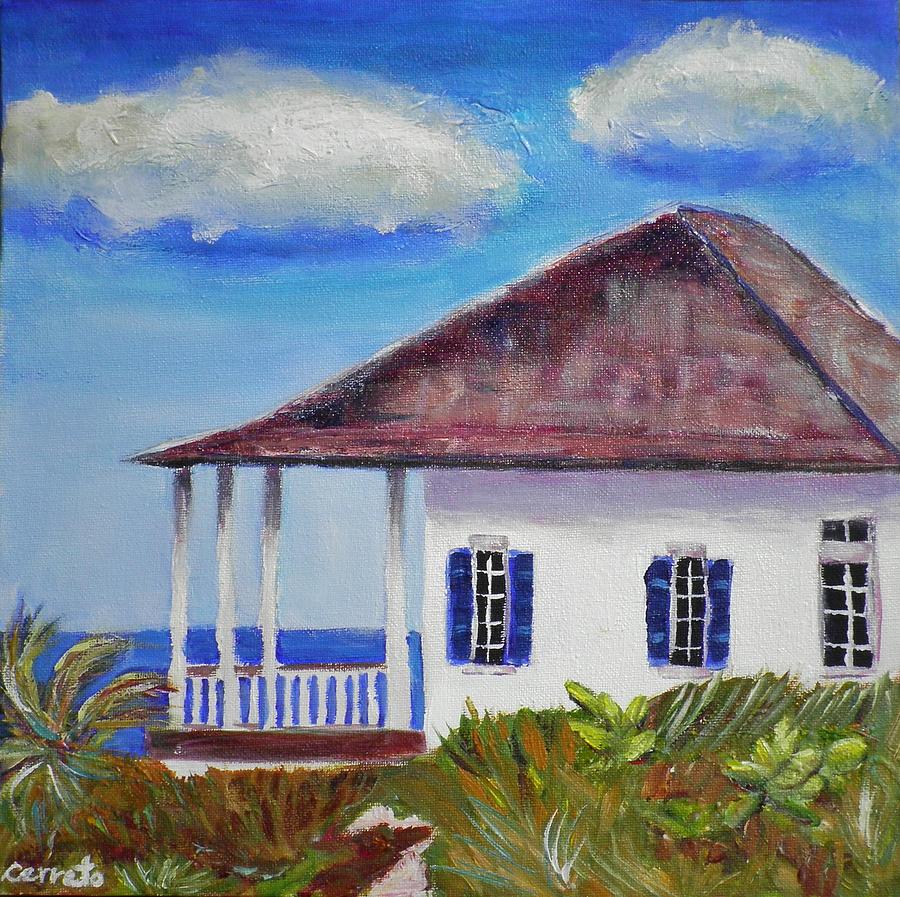 900x897 Beach House Painting By Shirley Cerreto - Beach House Painting