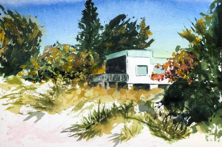 770x509 Saatchi Art Beach House Painting By Dawna Hasara - Beach House Painting