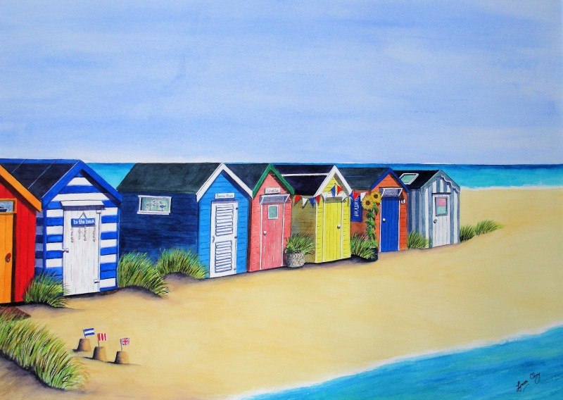 Beach Hut Painting At Paintingvalley.com 